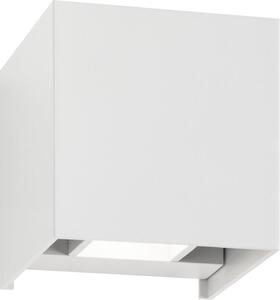 CMD 9033 Applique da esterno in alluminio bianco LED 2x6W IP54 12x12cm cubo su/giù
