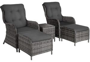 Set di sedute in alluminio e rattan Benissa di tectake® per 2-4 persone