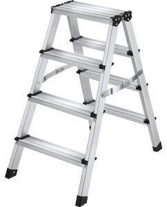 Tectake® Scala a pioli in alluminio a due lati, con 4 gradini, pieghevole, capacità di carico 150 kg