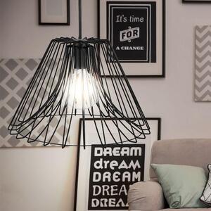 Lampada a sospensione, griglia, colore nero, forma rotonda, diametro 47,5 cm