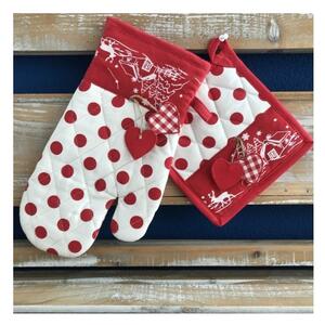 Guanto per forno + presina Natale rosso