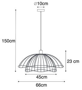 Lampada a sospensione design nera 60 cm - PUA