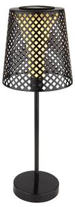Lampada solare a LED, design forato, colore nero, altezza 50 cm