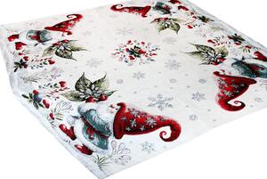 Tovaglia natalizia in ciniglia Elfo Foglia 90x90 cm Chenille IT033