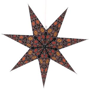 Stella pieghevole di carta illuminata dell'Avvento, stella di Natale 60 cm - Nina nera e colorata, multicolore, decorazione della finestra a stella