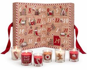 Calendario dell'Avvento con candele profumate - 24 giorni di decorazioni festive - Rosso