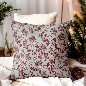 Federa decorativa natalizia Rosa di natale con lurex