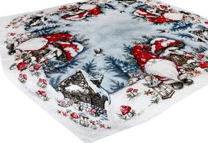 Tovaglia natalizia in ciniglia Elfo fungo 90x90 cm Chenille IT039