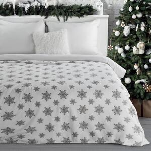 Coperta natalizia con fiocchi di neve argentati