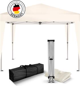 Gazebo pieghevole Kronenburg 2x2 m - Impermeabile, protezione UV 50+, senza pareti laterali, color champagne