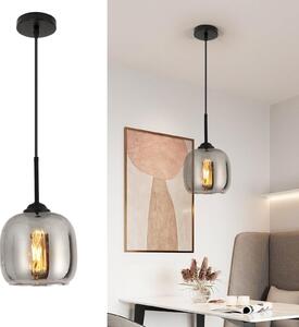 Lampada a sospensione moderna in vetro fumé