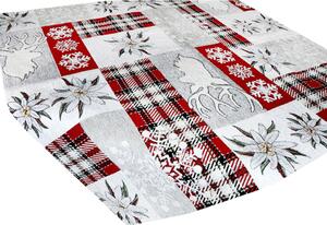 Tovaglia natalizia in ciniglia "Eleganza rosso" 90x90 cm Chenille IT041