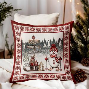 Federa cuscino natalizio gobelin Polo Nord Chenille IT037A