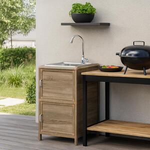 Lavello con mobile contenitore per cucina esterna, modello Sonoma