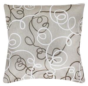 Federa cuscino linee beige-bianche