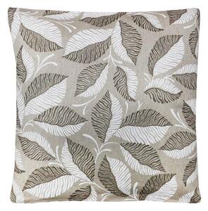 Federa cuscino fogliame beige-bianco