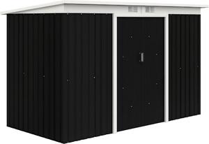 Casetta da giardino Outsunny con porta scorrevole, in acciaio, grigio scuro