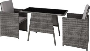 Tectake® Gruppo di seduta in rattan Lausanne per 2 persone