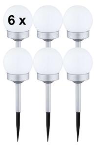Luce solare da giardino set di 6 globi solari argento lampada solare luce esterna solare