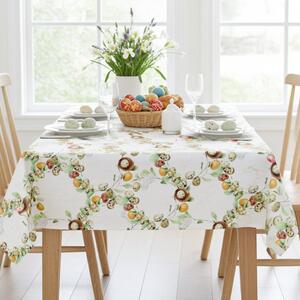 Tovaglia pasquale jacquard con motivo uovo e nido, larghezza 140 cm