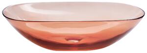 BELIANI Lavabo da appoggio rosso trasparente solid surface 54 x 36 cm bagno moderno