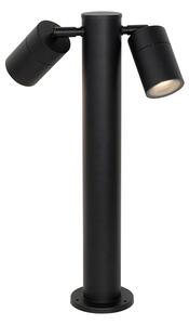 Lampada da esterno a colonna, nera, 45 cm, IP44, orientabile, 2 luci, Duo