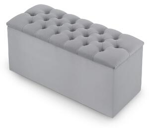 Pouf con ampio vano contenitore - Velvet Blanca