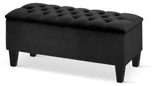 Pouf trapuntato con contenitore BLACK VELVET