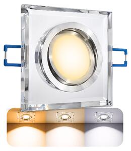 SSC-LUXon lampada da incasso piatta in vetro orientabile con modulo LED LumiFLEX colore della luce caldo / neutro / freddo 230V 4W - lampada da incasso quadrata piatta