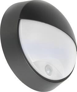 Lampada da parete nera con LED e sensore di movimento, IP54, Hortus