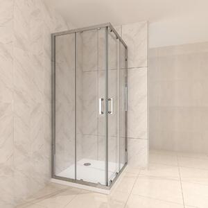Cabina doccia i-flair ad ante scorrevoli 80x80x180 cm in vetro di sicurezza trasparente da 6 mm - DK77