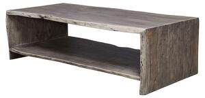 MASSIVMOEBEL24 | tavolino da salotto in legno di Acacia 150x70x45 grigio scuro laccato PURE ACACIA #429