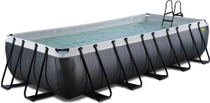 EXIT Black Leather Piscina fuori terra 540x250x100 cm, piscina fuori terra, con impianto di filtraggio a sabbia, rettangolare, nera