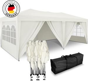 Gazebo pieghevole Kronenburg 3x6 m - Impermeabile, protezione UV 50+, 6 pannelli laterali, color champagne