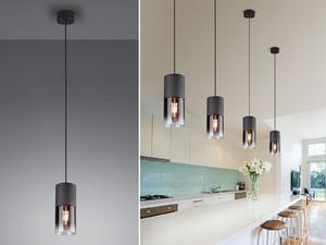 Lampada a sospensione in vetro fumé a LED, a luce singola, sopra il tavolo da pranzo, l'isola della cucina e l'isola di cottura