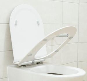 BERNSTEIN Sedile WC ultrapiatto in resina termoindurente U2019 con chiusura ammortizzata e funzione Take-Off – Fissaggio in acciaio inossidabile, bianco
