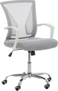 Sedia da ufficio TPFLiving Trail Two con rivestimento in rete traspirante grigio chiaro