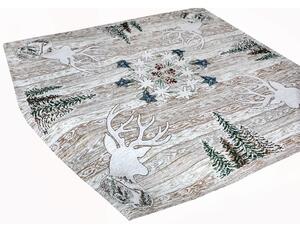 Tovaglia Gobelin Cervo marrone 90x90 cm Chenille IT027