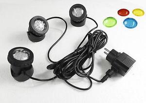 Set di 3 luci per fontane a LED Faretti da giardino Faretti subacquei impermeabili