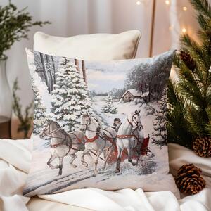 Federa cuscino gobelin con lurex 42x42 cm Ciniglia 6207