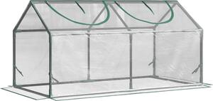 Serra in pellicola Outsunny con finestra, serra in plastica per pomodori 120x60x60 cm