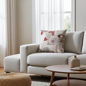 Federa cuscino patchwork cuori rossi
