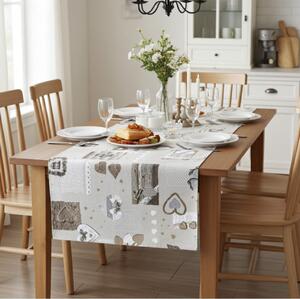 Runner cuori taupe