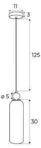 Lampada a sospensione CAMPANILA in ottone e vetro fumé, 1xE27x40W, metallo, dimensioni: 155x10x10 cm, IP20, Maxlight