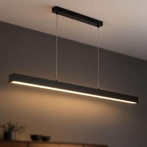 Lampada a sospensione a LED in metallo lunga 100 cm nera dimmerabile 2700 K bianco caldo Luce a sospensione moderna Luce a sospensione sala da pranzo