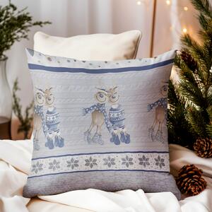 Federa cuscino renna blu 40x40 cm Made in Italy
