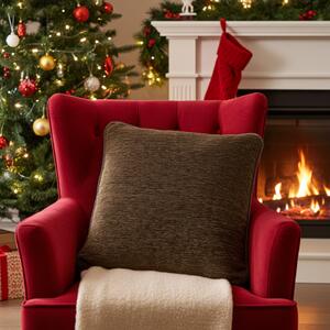 Federa cuscino gobelin marrone scuro Chenille IT150