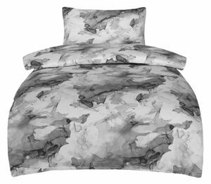 Set copripiumino e federa grigio in raso di cotone per letto singolo 140x200 cm Deluxe Minerals – My House
