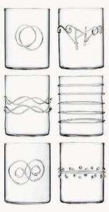 Set 6 bicchieri acqua fatti a mano Deco' Clear