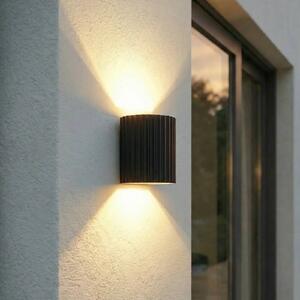 Lindby Applique da esterni a LED Ralino, Nero, Alluminio, Moderno, Applique LED da esterni
